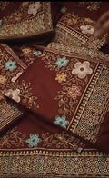 Charizma 3pc article marina dhanak  embroidered heavy mehrooyigjhk