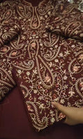 DHANAK marina 2pc article with embroidered mehroonuiyiy