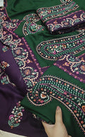 BATIK EMBROIDERY 3PC GREEN & PLUM BATIK959