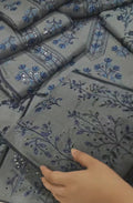 DHANAK MARINA 3PC ARTICLE WINTER EMBROIDERED COPYGREYOUBLURIH