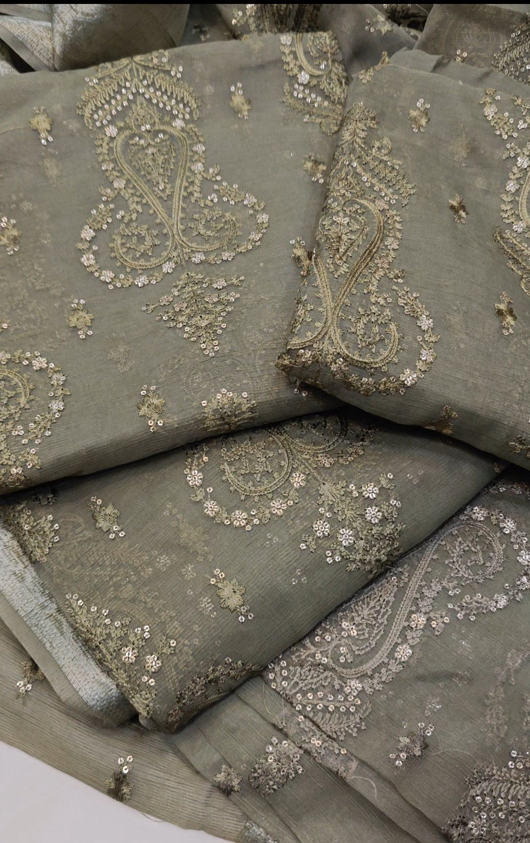 KHADI NET WEDDING LUXURY DRESS 2 PIECE