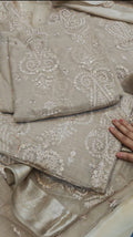 KHADI NET WEDDING LUXURY DRESS 2 PIECE