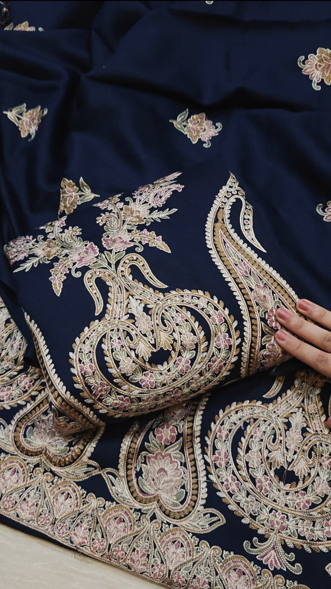 BREEZE EMBROIDERED 3 PIECE UNSTITCH WOOL DRESS