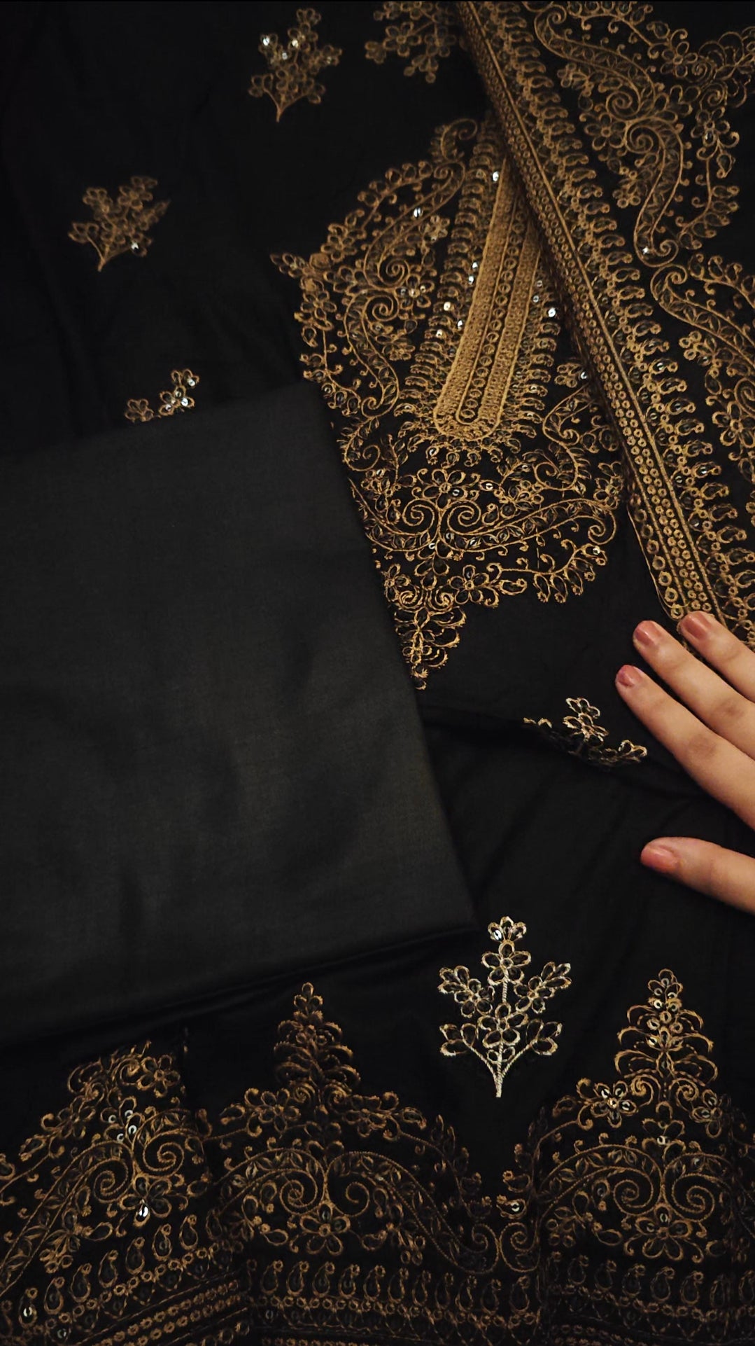 ASIM JOHFA EMBROIDERED DRESS 2 PIECE BLACK