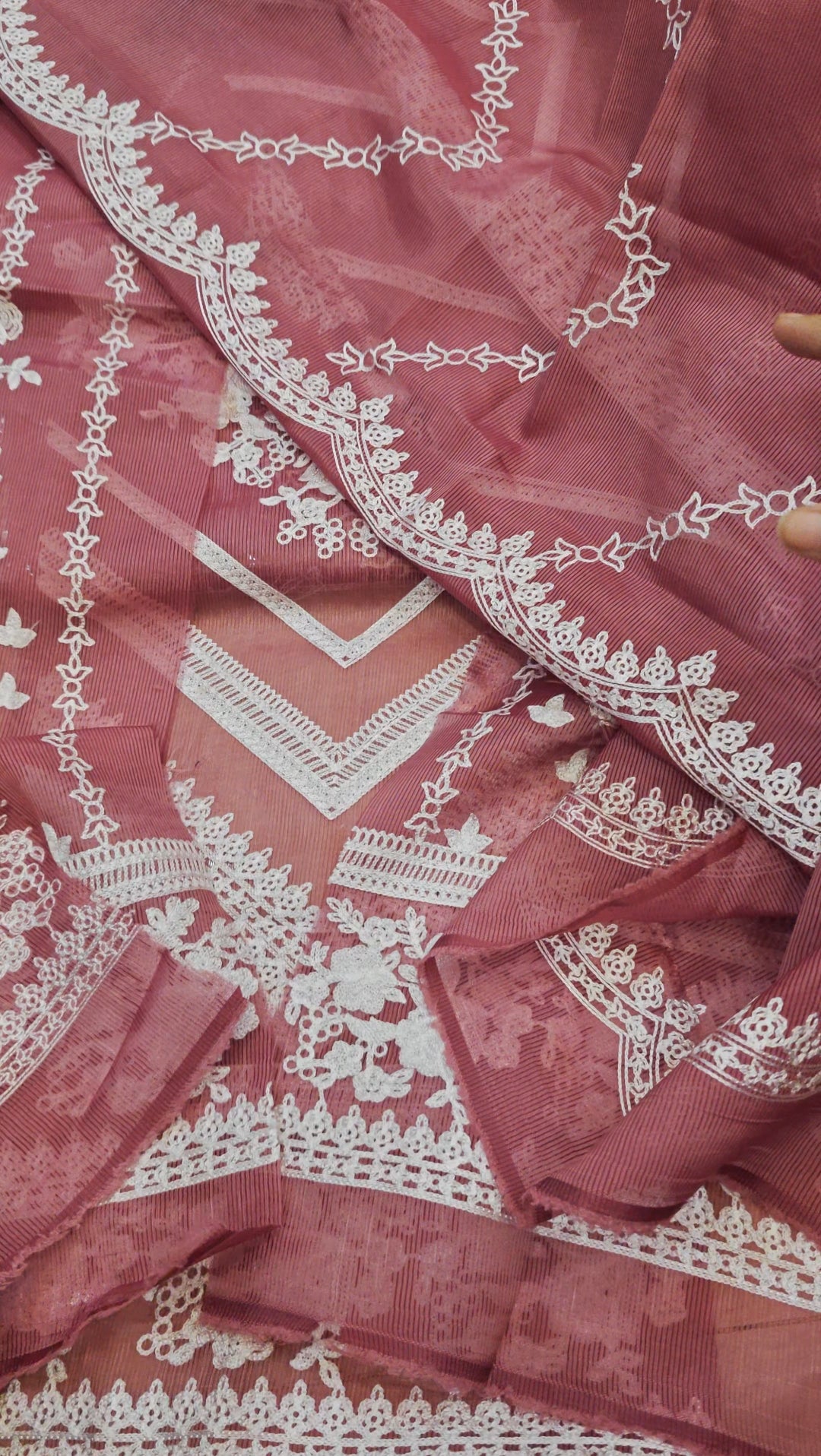 KHADI NET WEDDING LUXURY DRESS 2 PIECE
