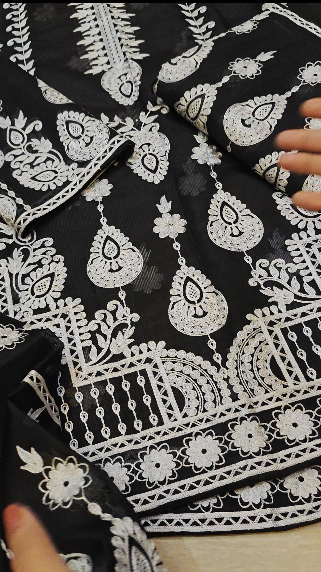 KHADI NET WEDDING LUXURY BLACK DRESS 2 PIECE