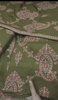 BAREEZE 3PC ARTICLE DHANAK MARINA  HEAVY EMBROIDERED MEHNDITITJHJ