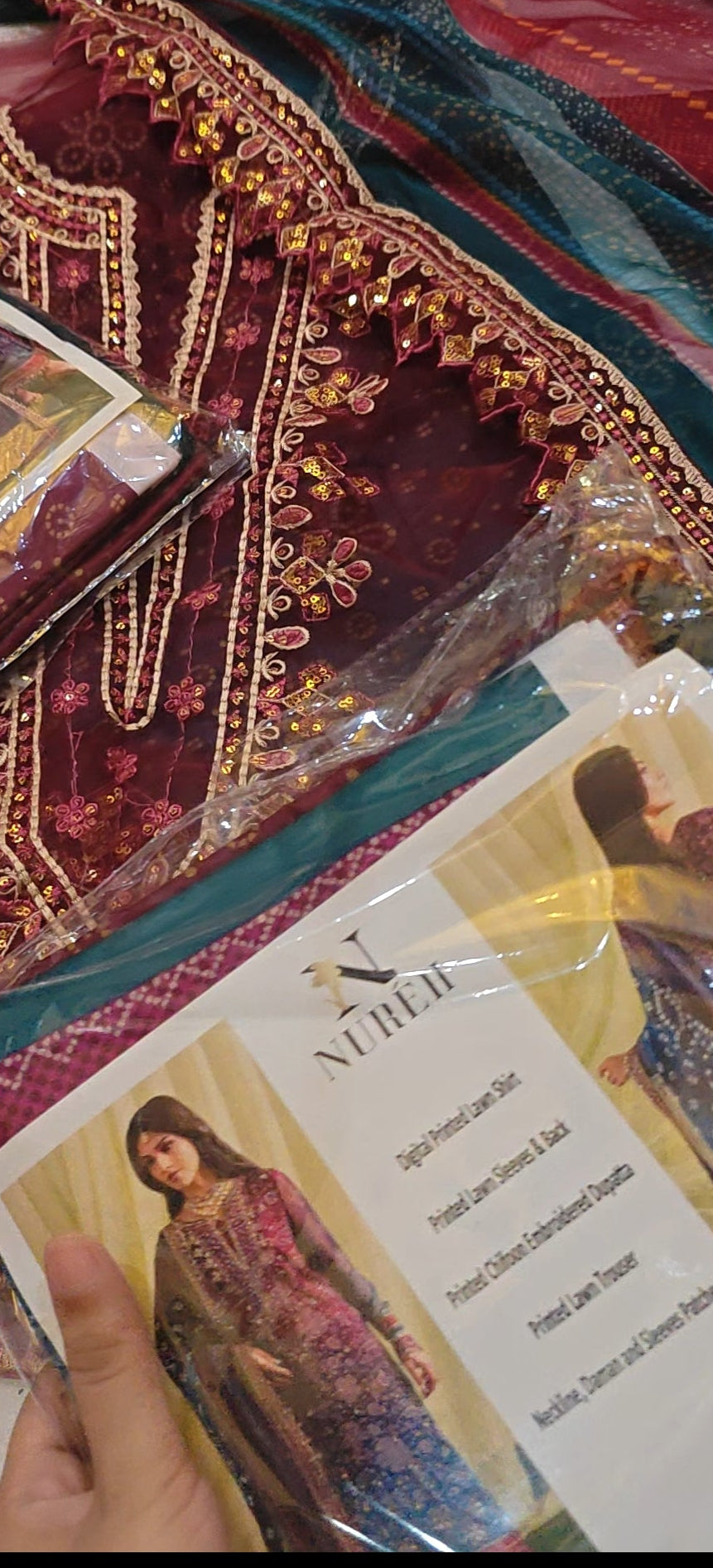 Nureh chunri suit 3pc luxury mehchu258013nri