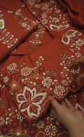 Marina dhanak 2pc article with embroidered rectflowerrhyih