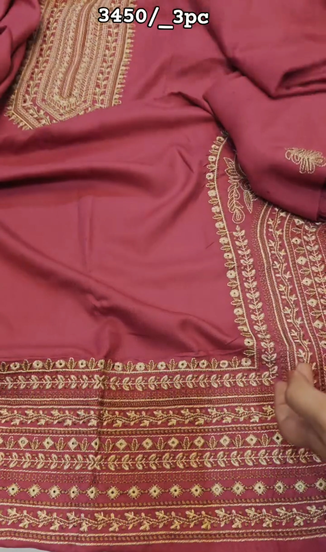 DHANAK MARINA EMBROIDERED 3 PIECE DRESS