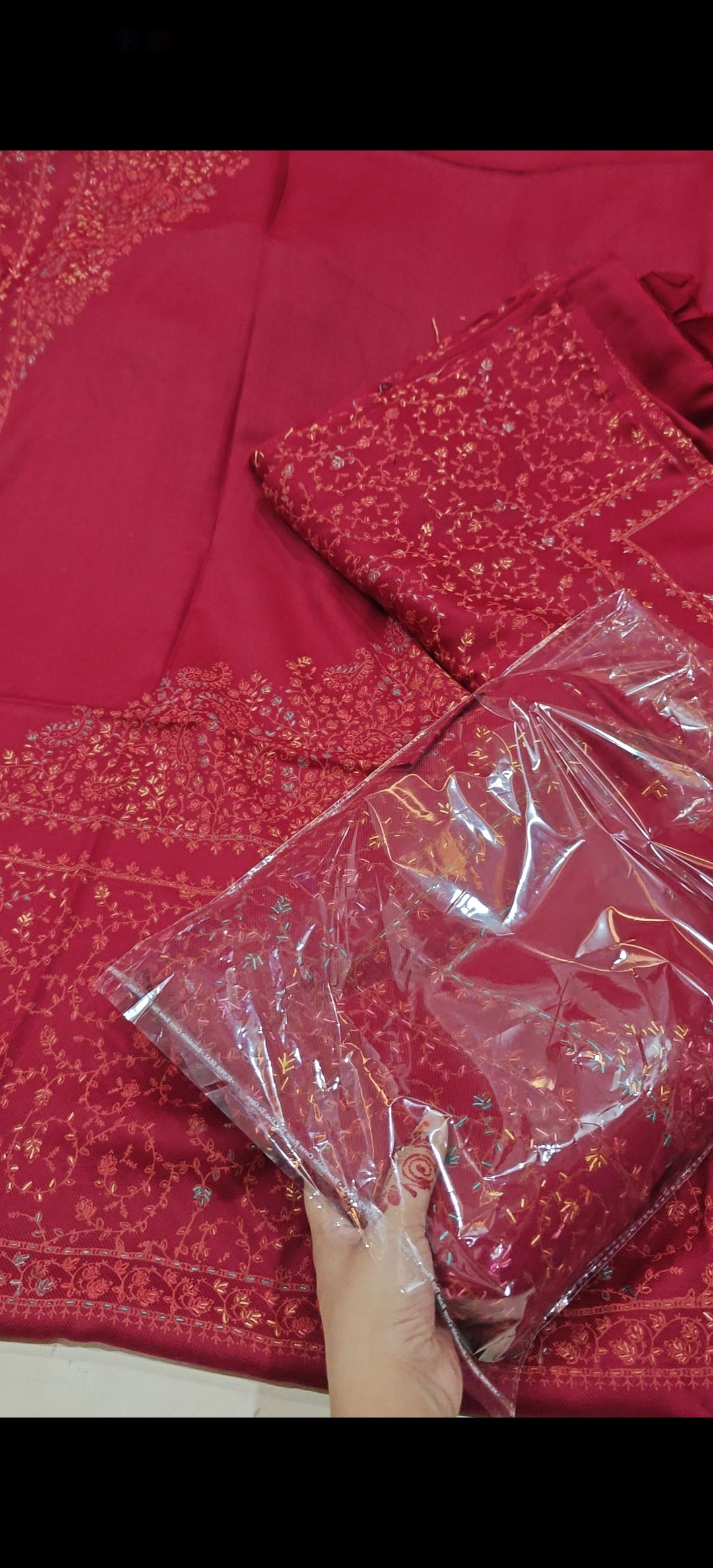KACHA TANAKA RED EMBROIDERY 4310888MEHKT