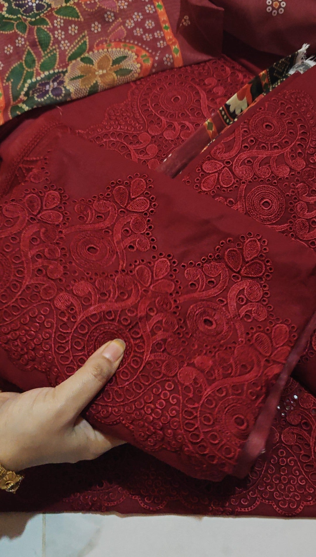 NEW BEAUTIFUL MEHROON EMBROIDERED LUXURY DRESS HAH627