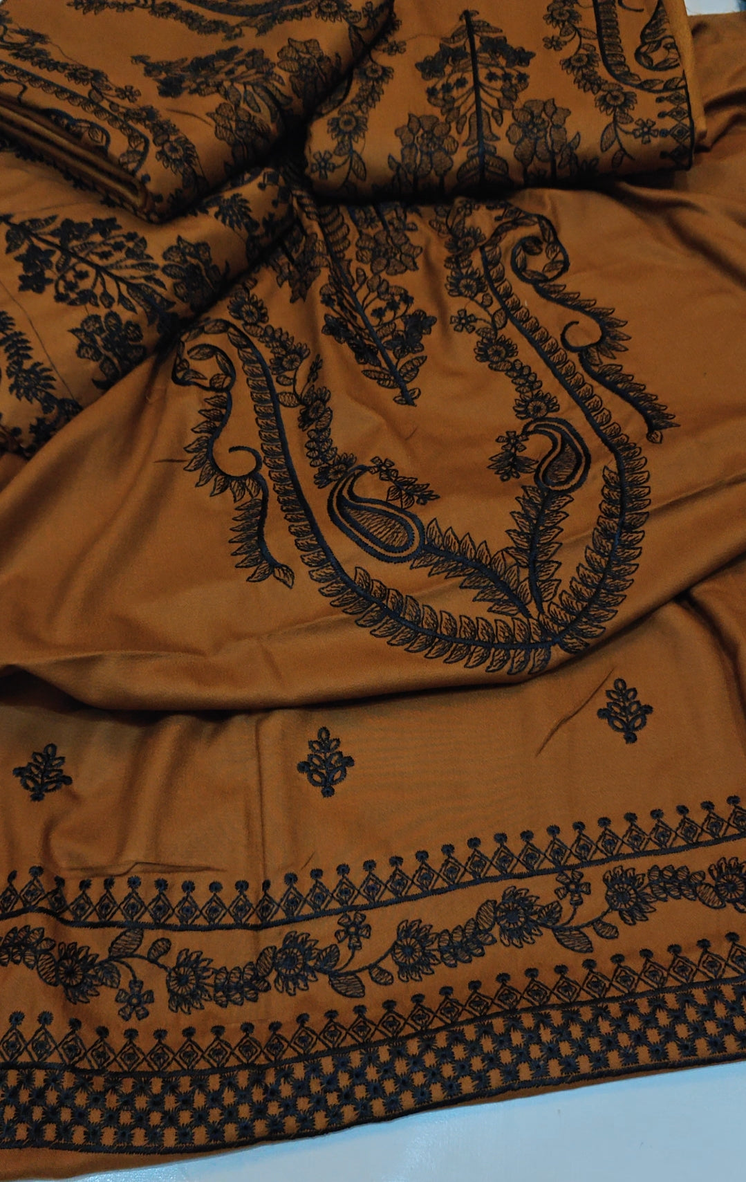 DHANAK EMBROIDERED 3 PIECE DRESS