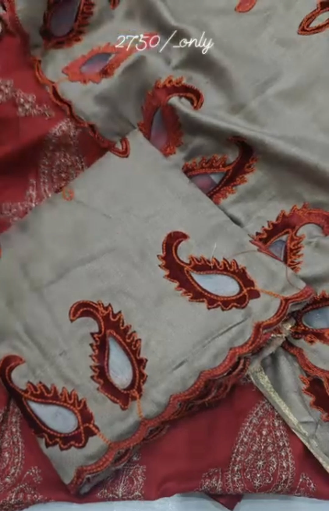 PEACHWHOOL DHANAK EMBROIDERED 3 PIECE ARTICLE F0ZT