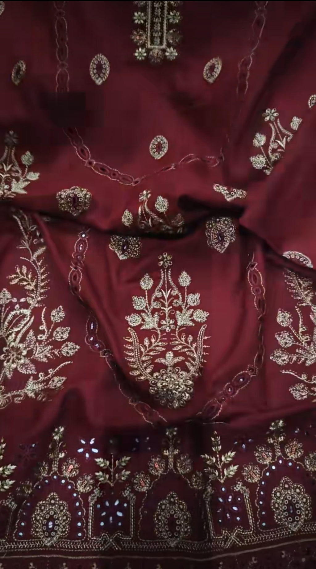 PEACH WOOL EMBROIDERED 3 PIECE DRESS