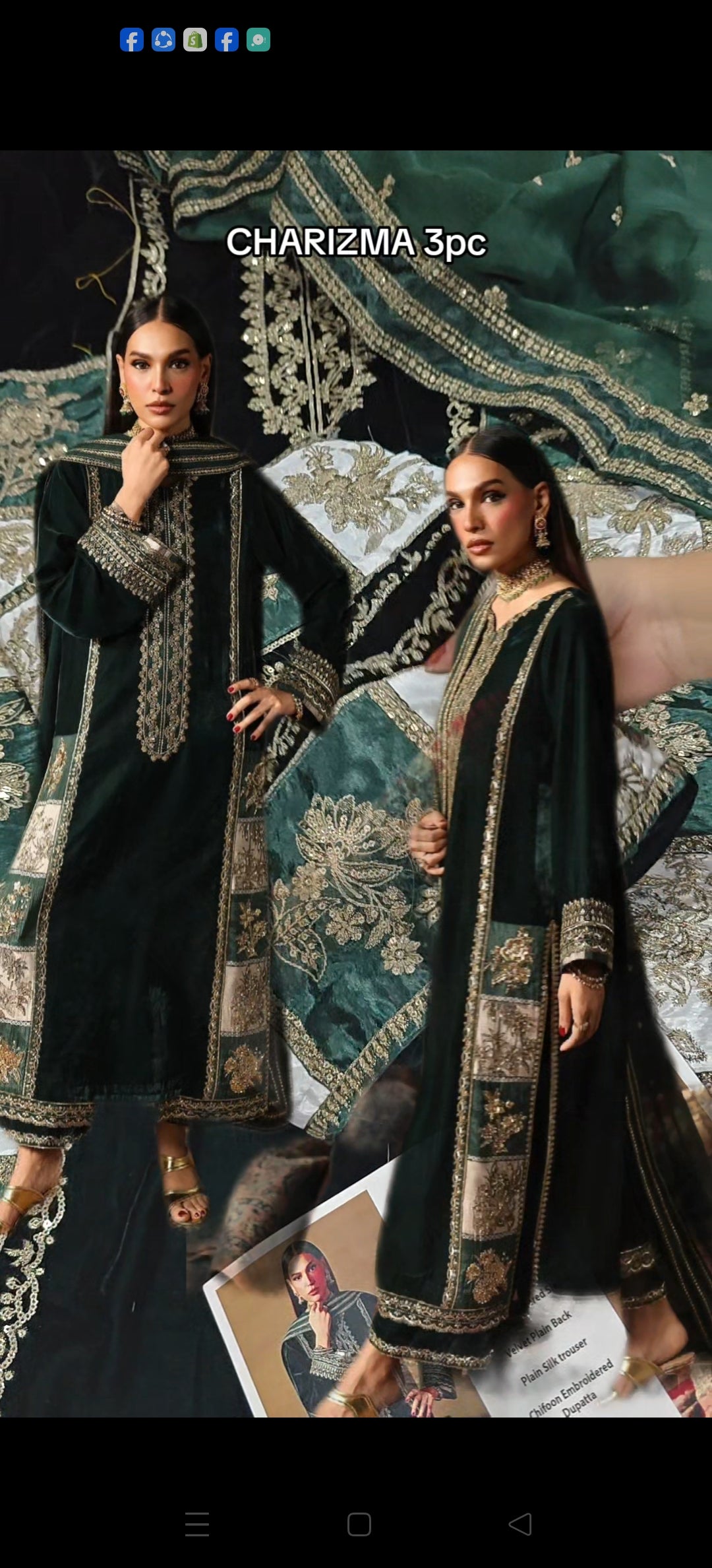 CHARIZMA VELVET WEDDING SPECIAL 3PC GREEN99922CH