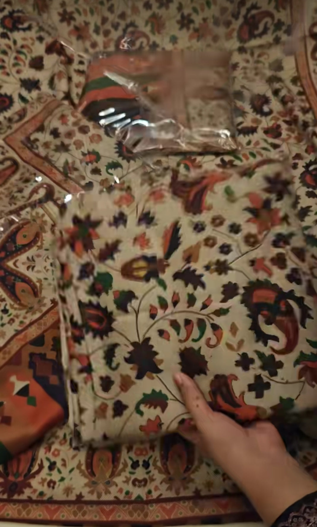 CHARIZMA PASHMINA WHOOL 3PC ARTLICE PRINTED O69TIJU9PLAIN