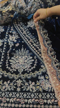 ANEELA'S VELVET EMBROIDERED 3 PIECE DRESS