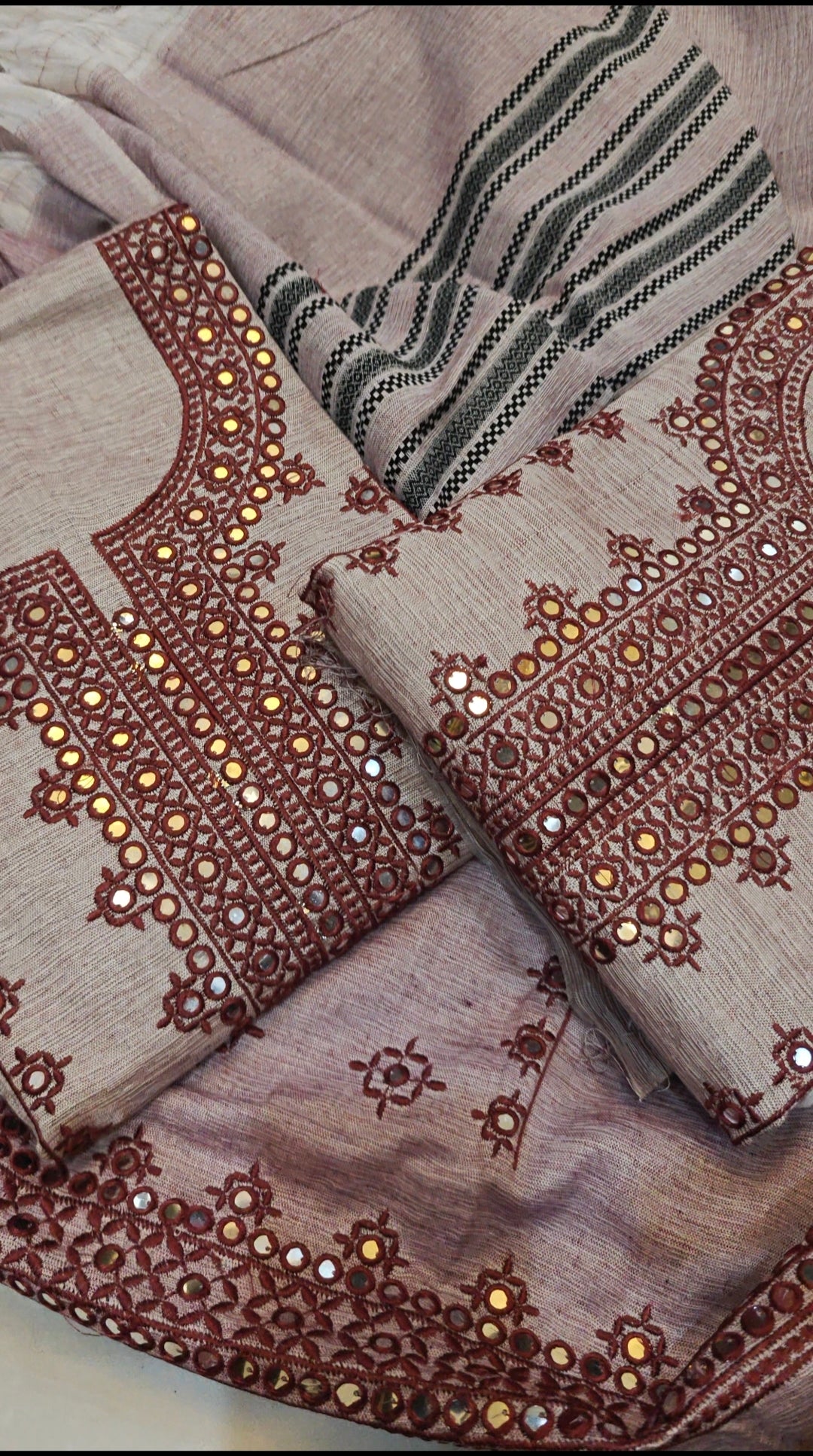 SHAMRAY EMBROIDERED 3 PIECE DRESS