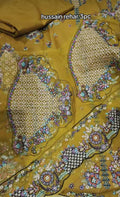 HUSSAIN REHAR MARINA DHANAK 3PC ARTLICE OR EMBROIDERED  DHANIUYOGP9HEAVY