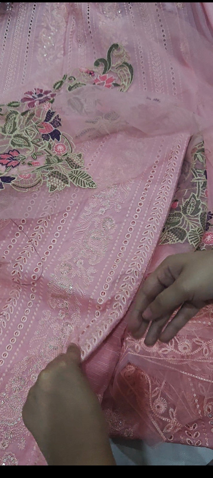 PINK CHIKENKARI LUXURY pink heart345