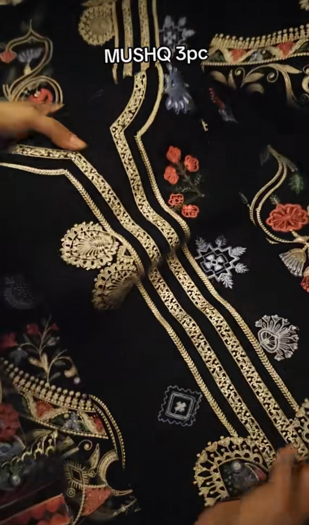 MUSHQ 3PC ARTICLE MARINA DHANAK HEAVY EMBROIDERED KAALAJY9GKU