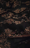 BAREEZE 3PC ARTICLE BEAUTIFUL DHANAK MARINA OR DUPATTA EMBROIDERED BLACKYUYT