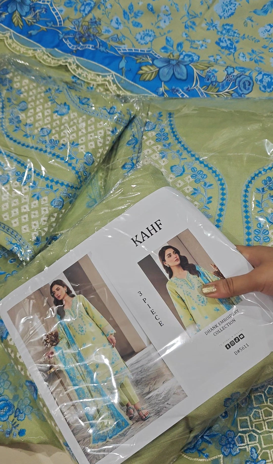 KAHF EMBROIDERED 3PC MARINA FABRIC KAHF6282000