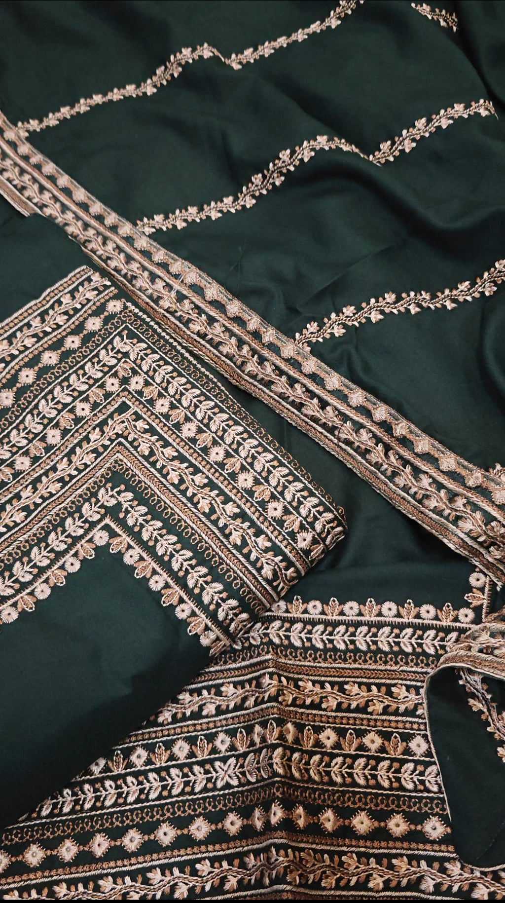 PEACH WHOOL DHANAK 3 PIECE DRESS