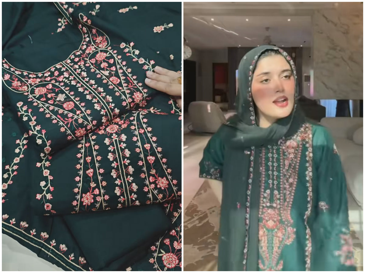 KANWAL AFTAB 2PC ARTICLE EMBROIDERED MARINA GREENOUKANAF