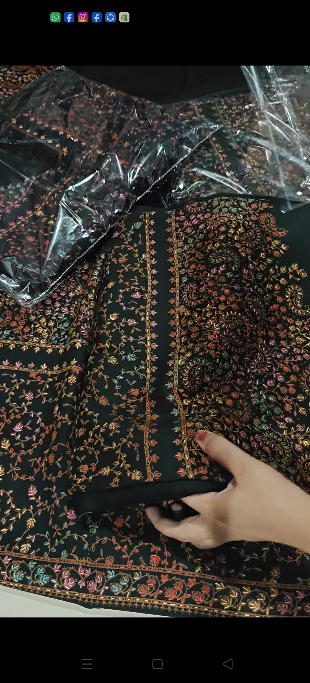 KACHA TANKA BLACK PASHMINA HAND MADE 91072829KT