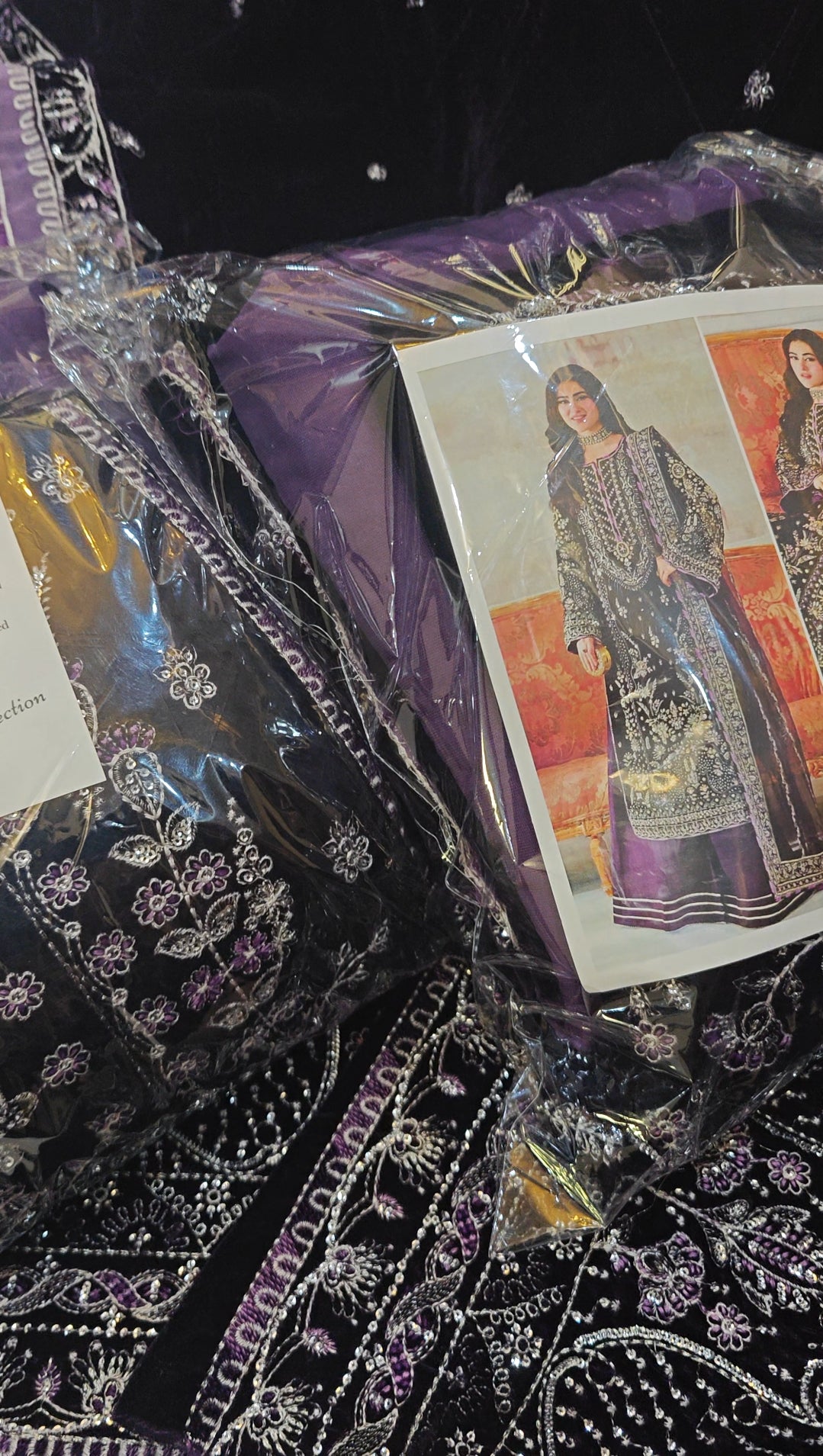 ANEELA'S VELVET EMBROIDERED 3 PIECE ARTICLE