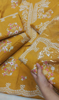 Coco zarashahjahan 3pc Luxury eid suit yel4551