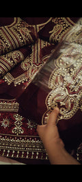 Velvet shirt mehroon with patch super11000m