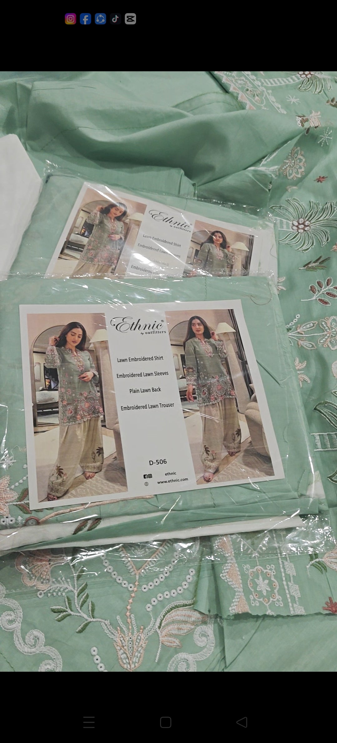 ETHNIC AQUA 2PC LAWN ETHNIC D506aq