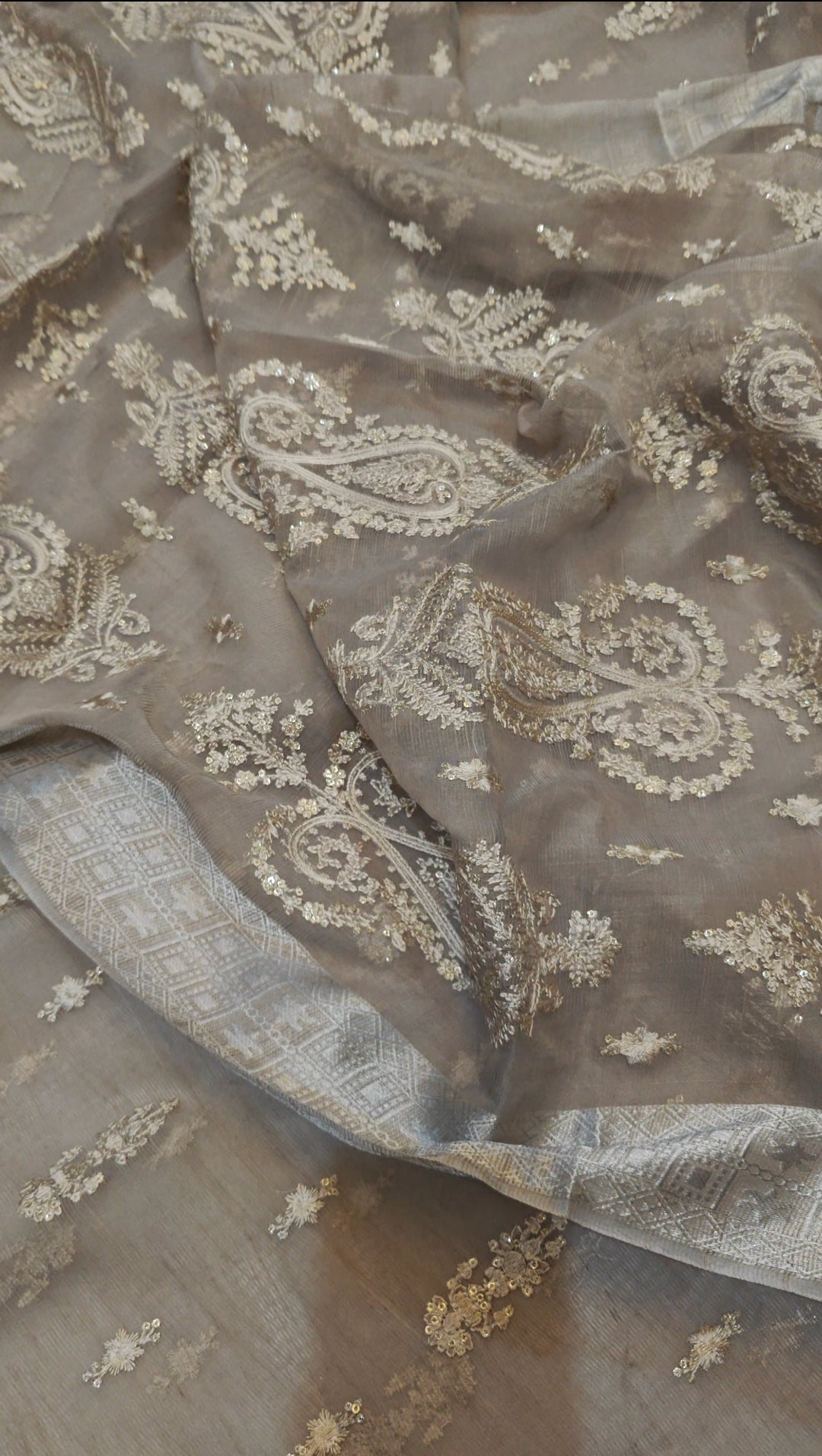 KHADI NET WEDDING LUXURY DRESS 2 PIECE POT98