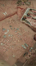 MARIA.B PURE 3PC ARTLICE CHICKENKARI OR HEAVY EMBROIDERED PEACHUYIou