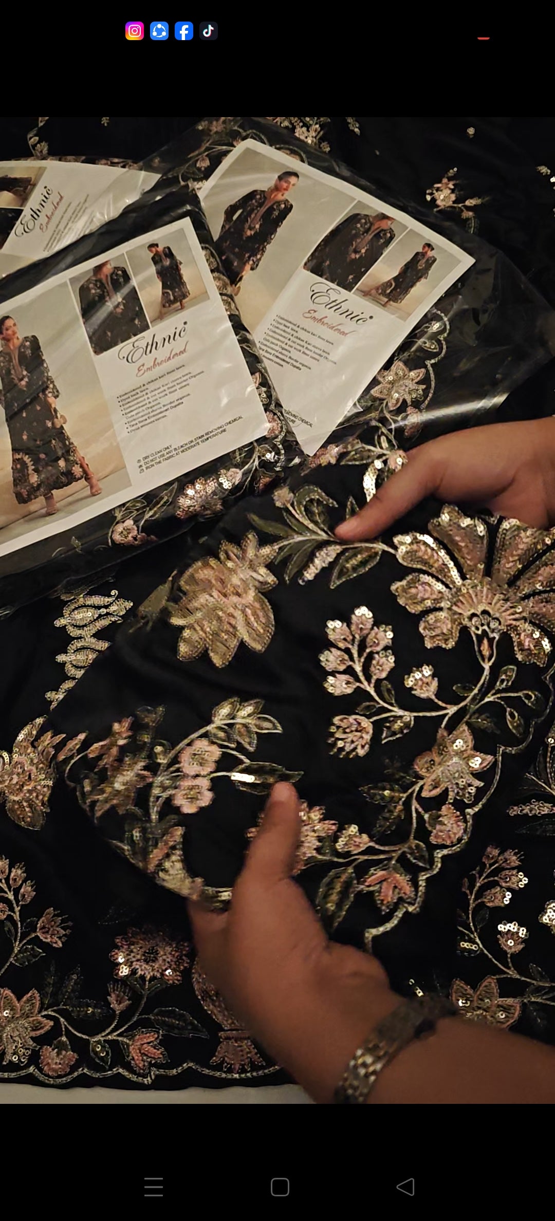 SILK BLACK 2PC ETHNIC KAFTAN EMBROIDERY 991205410