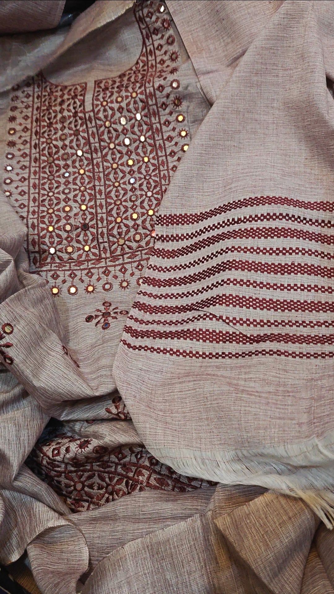 SHAMRAY EMBROIDERED 3 PIECE DRESS