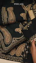 DHANAK MARINA FABRIC 3PC ARTICLE WINTER HEAVY EMBROIDERED GREENOFFWHITMULTI