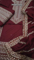 DHANAK MARINA EMBROIDERED 3 PIECE DRESS  DME3PD