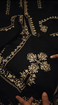 BLACK 2PIECE LAWN ARTICLE EMBROIDERED 4SIOLGD0441