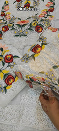 EID TRENDY ARTICLE EMBROIDERY MARIA B WHITE PRETTY 0423