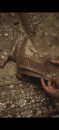 SHESHA SILK GOLDEN SEQUENCE WITH CHIKENKARI GOLD5521