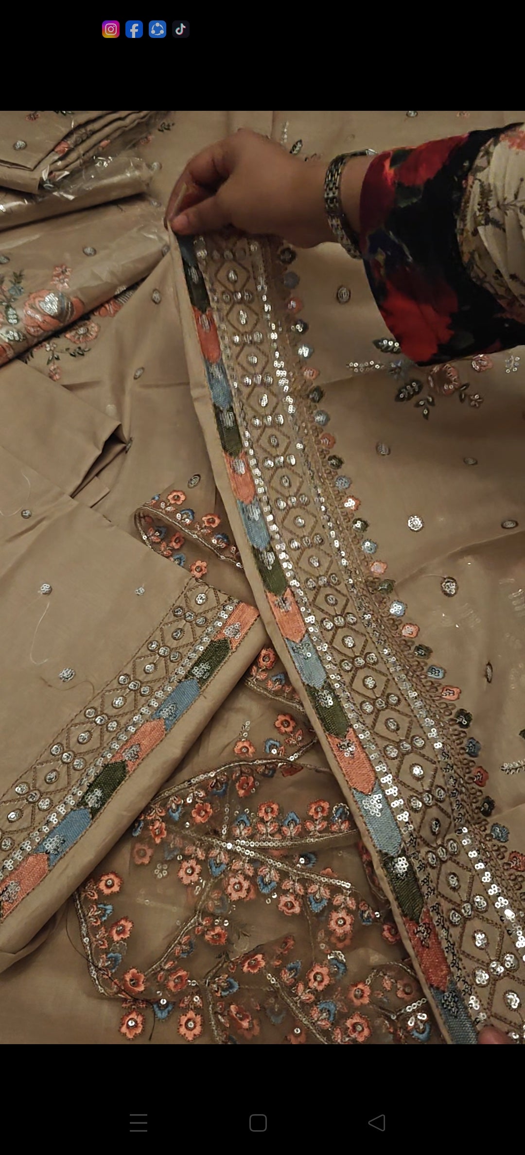 NEW ETHNIC 2PC LAWN BEIGE VER12299039