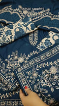Sapphire marina DHANAK 3pc article with heavy embroidered sapphireiuihvte