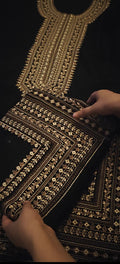 Black skin embroidery 9843