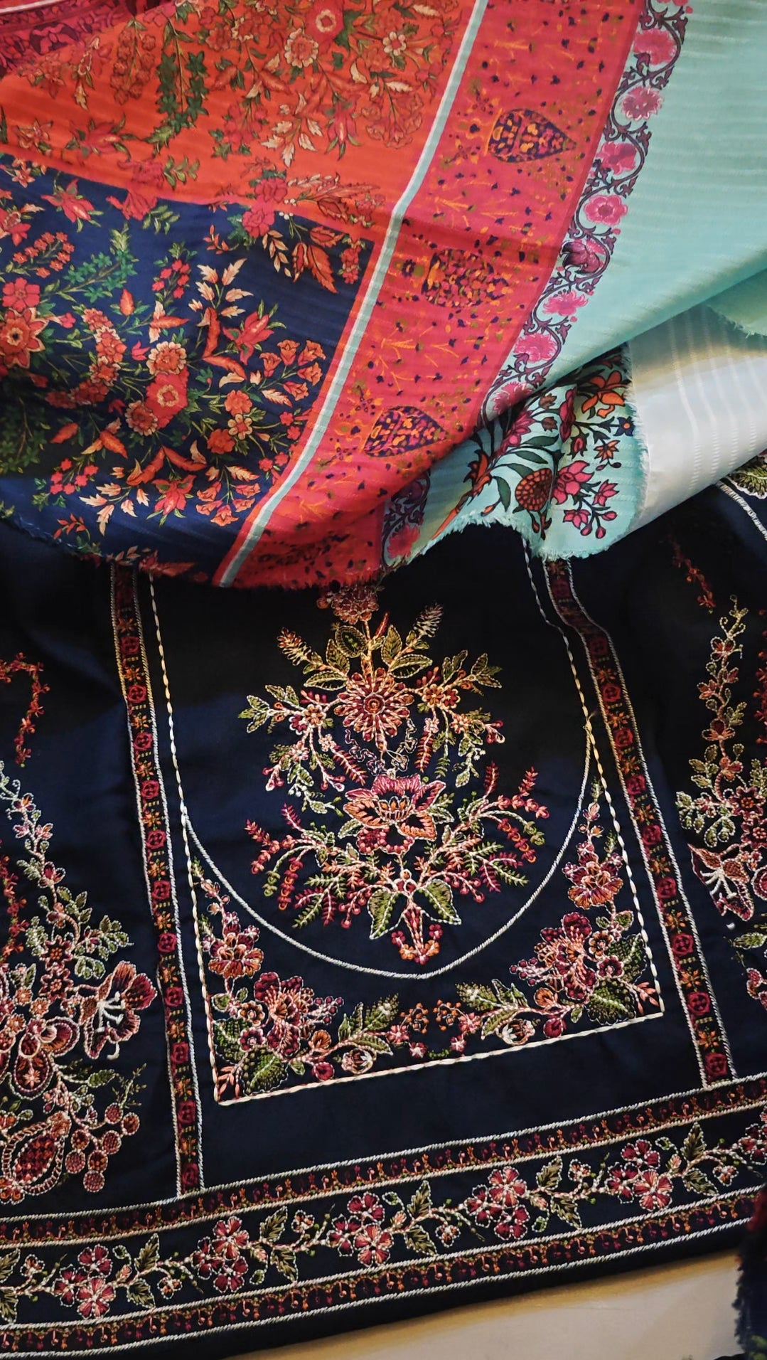 DHANAK MARINA EMBROIDERED 3 PIECE DRESS