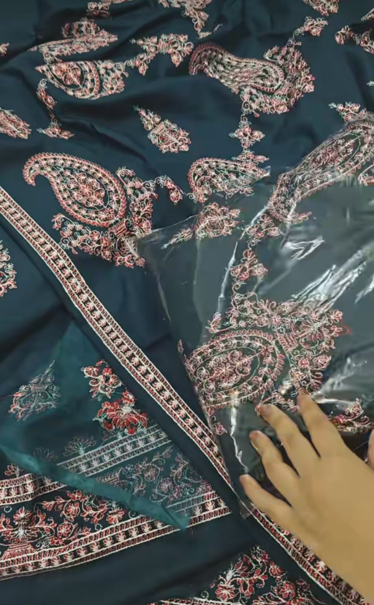 Bareeze dhanak marina 3pc article embroidered ZINK lyoyhjvknut