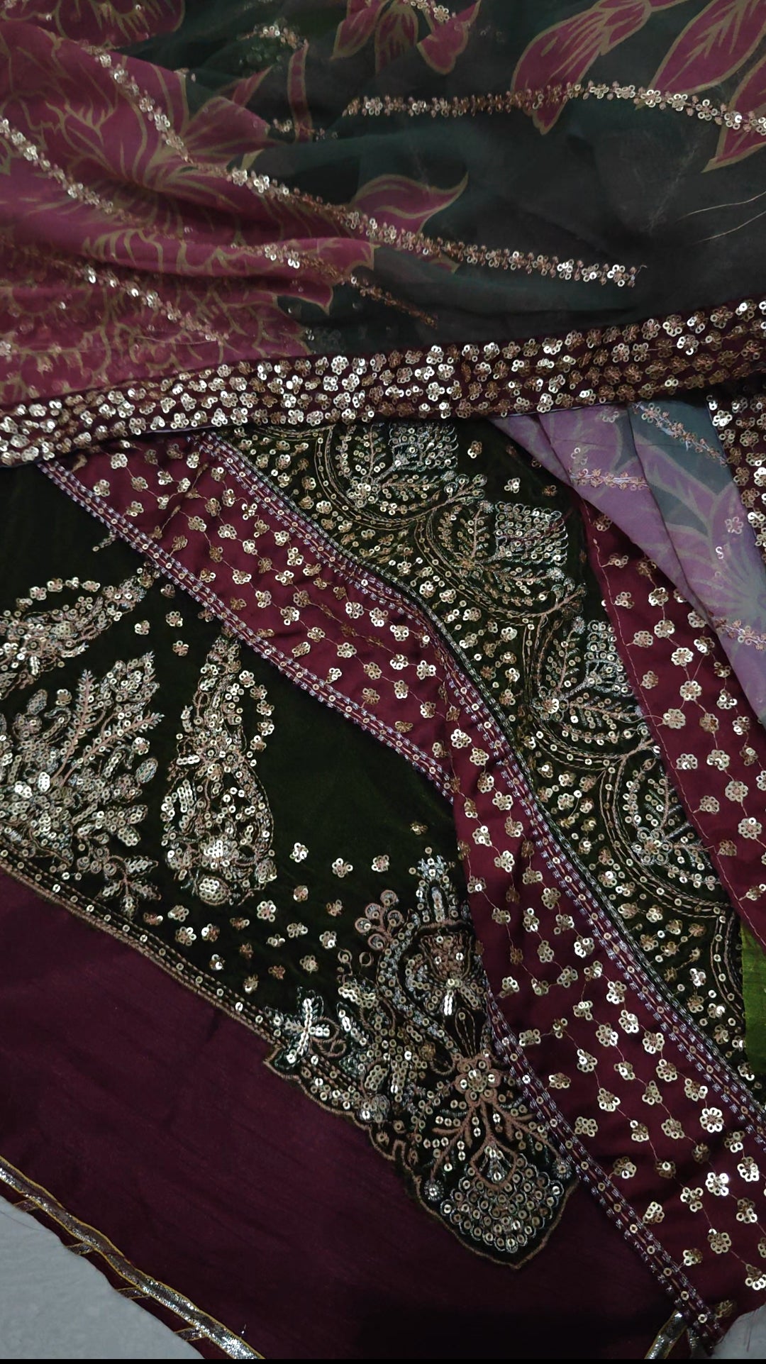 FANCY WEDDING VELVET 3 PIECE DRESS